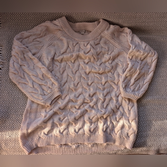 Merona Pink Cable Knit Sweater in Cream - Picture 2 of 8